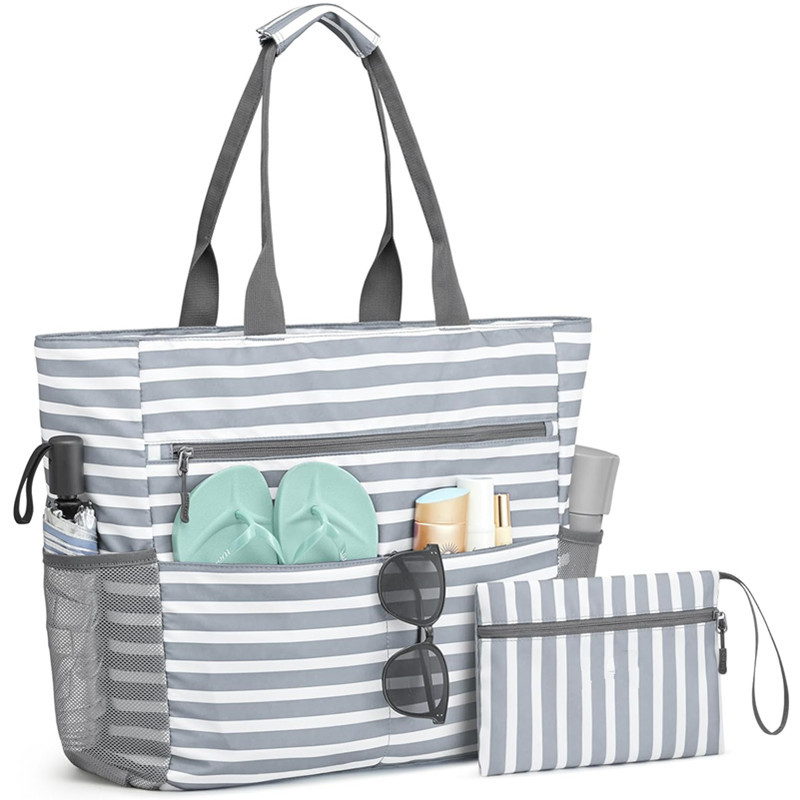 1 pçs sacola de praia à prova dwaterproof água dobrável grande capacidade leve portátil saco de armazenamento de viagem para férias de natação ao ar livre