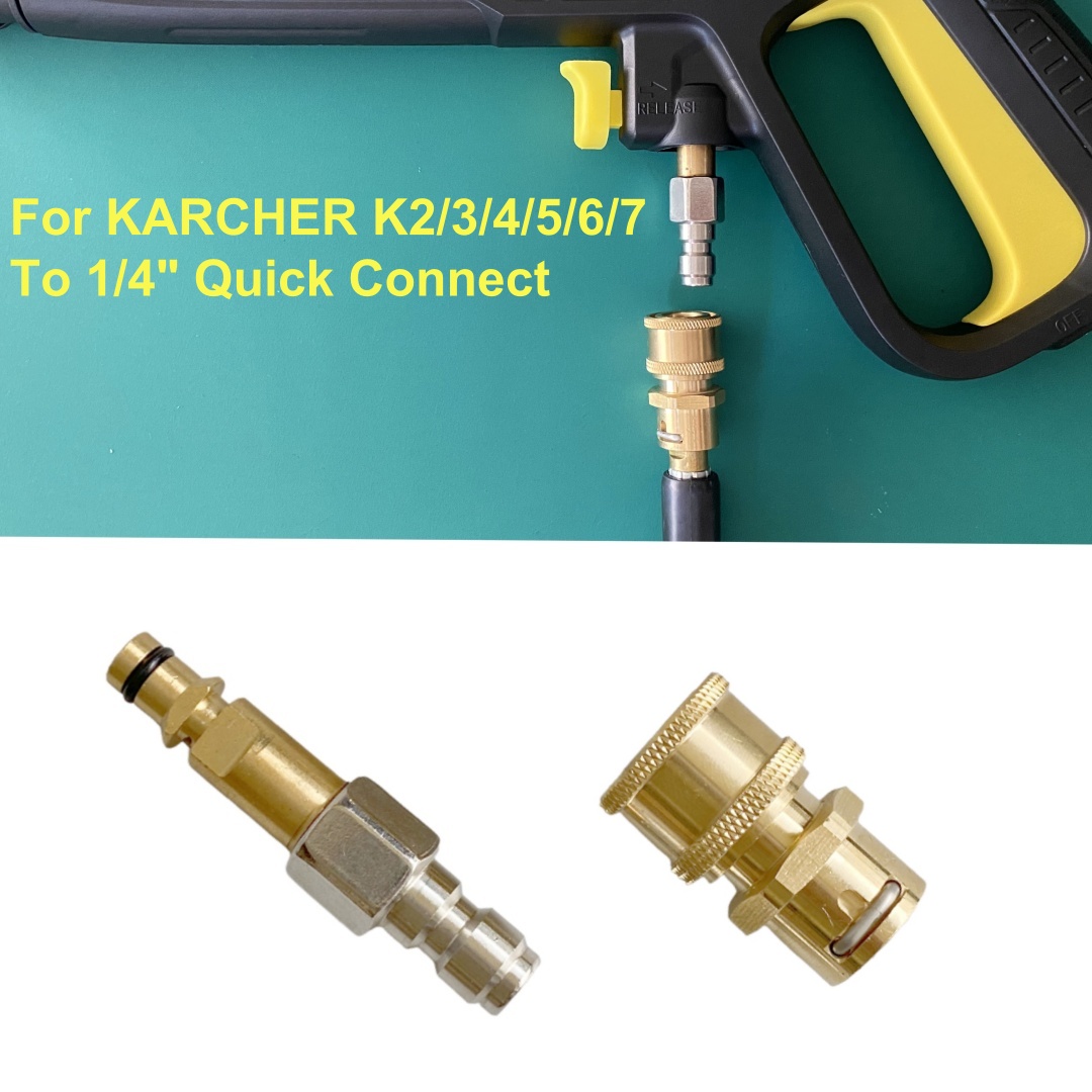 Acessórios para lavadora de alta pressão, conector rápido 1/4, adaptador anti-emaranhado, conexão de mangueira e pistola de água para série Karcher K