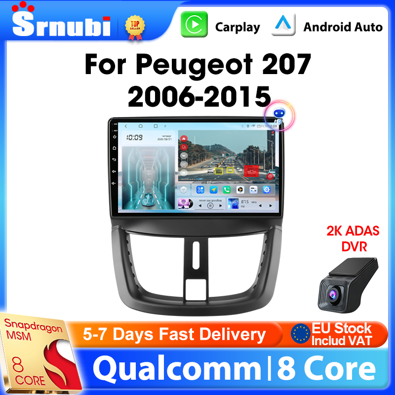 Srnubi Auto Stereo Radio Für Peugeot 207 CC 207CC 2006-2015 Carplay Android Auto Spiegel Link BT GPS navigation DVD Kopf Einheit