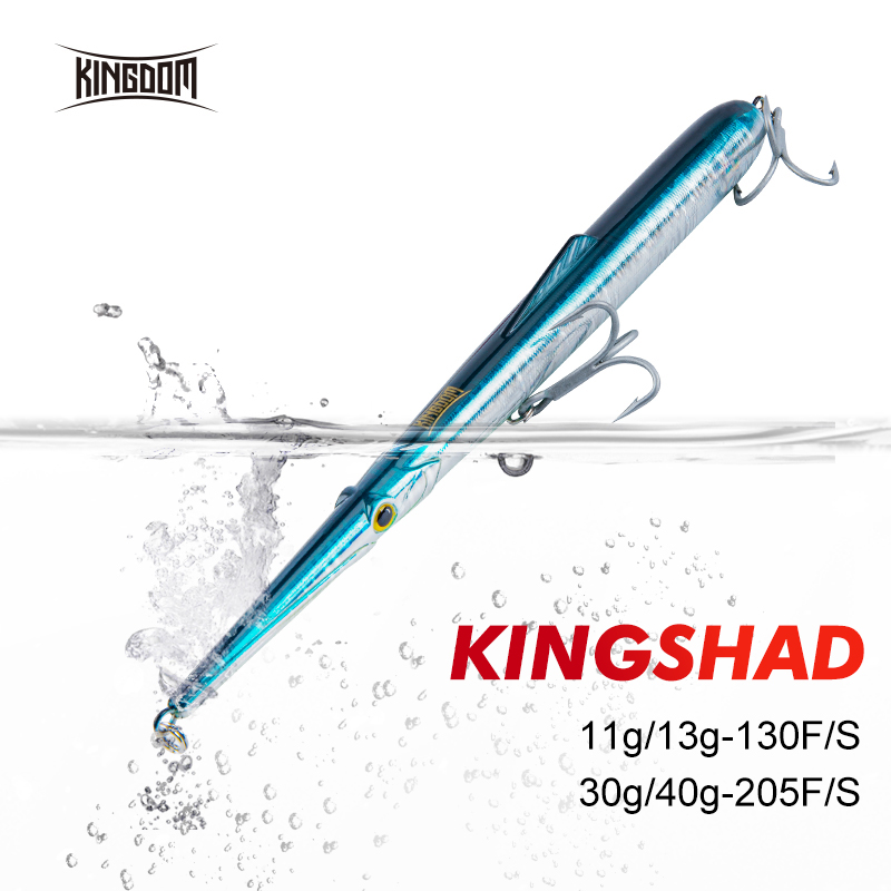 Kingdom เข็ม Stylo Long Casting ดินสอ Lures11g 13g 30g 40g 130 มม.205 มม.ประดิษฐ์ Stickbaits ลอย & Sinking เหยื่อตกปลา