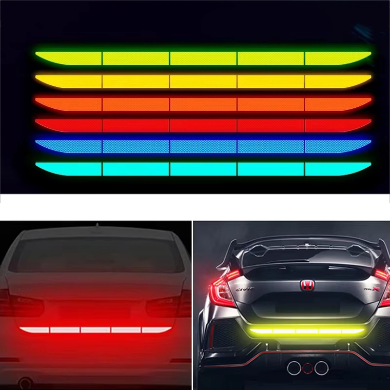 Autocollant réfléchissant puissant pour voiture, bande de sécurité d'avertissement pour coffre d'automobile, bande réfléchissante anti-collision pour avertissement nocturne, accessoires automobiles