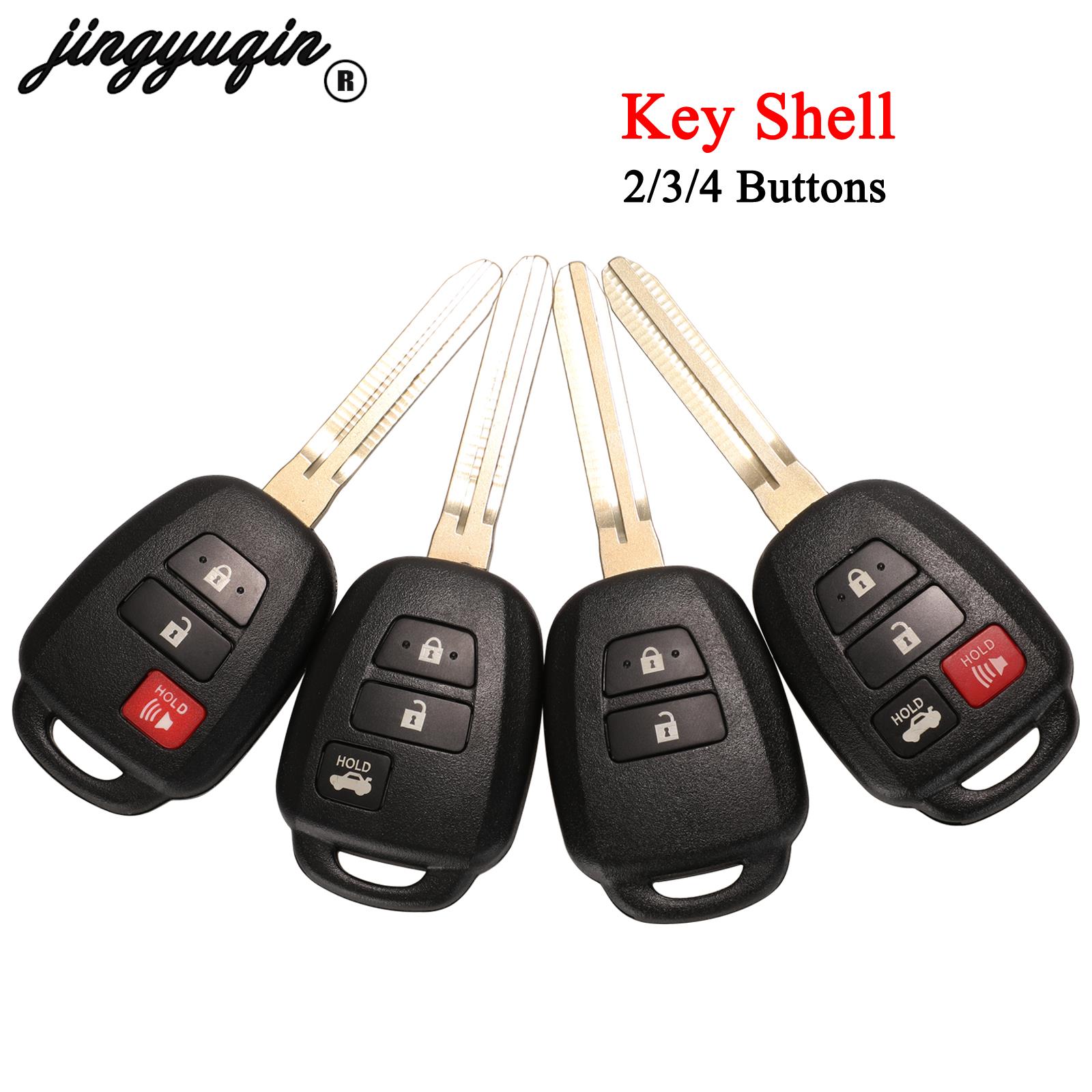 Jingyuqin 2/3/4 Buttons for Toyota Camry Prius 2012 2013 2014 2015 2016 2017 Corolla RAV4 Remote key Shell Case Car TOY43 Blade