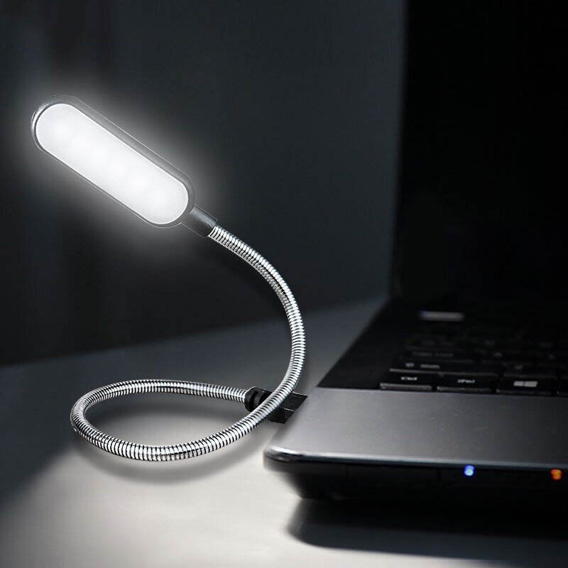Lámpara de lectura LED USB portátil, Mini Luz de libro, luces nocturnas plegables para acampar, lámparas de mesa para banco de energía, PC, Notebook, portátil