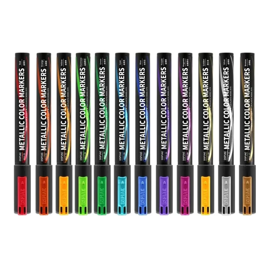Dspiae MKA เครื่องมือทำงานอดิเรกทำโมเดลเมชา spidol warna สีซุปเปอร์เมทัลลิก12สี