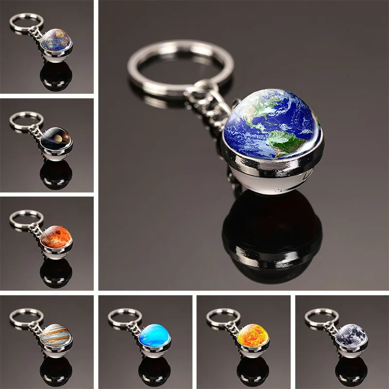 夜に輝くカラフルなジュエリー,宇宙愛好家のためのギャラクシーキーホルダー,DIY