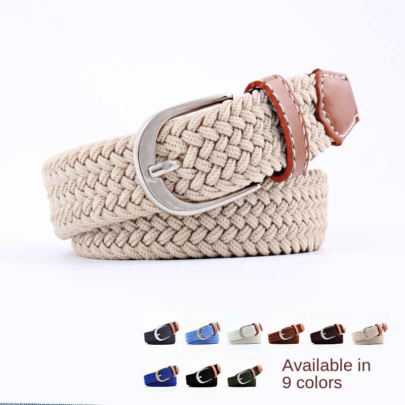 2,5 cm x cm Unisex verlängert elastisch gestrickt dünnen Gürtel Frauen Nadel knopf Leinwand Jeans Student Leinwand elastischen Gürtel für Frauen