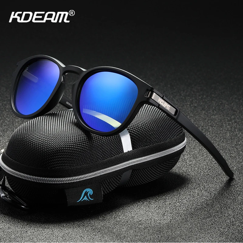 KDEAM 2026 Classic Round Polarized Sunglasses TR90 Men's and Women's Sports Casual Sunglasses Travel Party Glasses очки