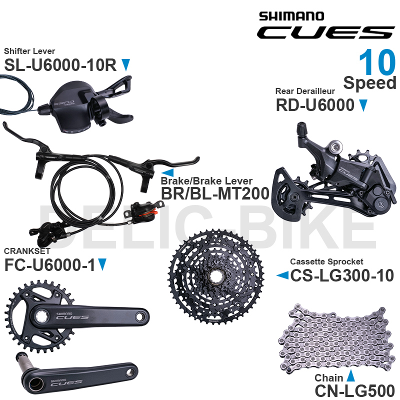 SHIMANO CUES U6000 Groupset SL-U6000-10R RD-U6000 FC-U6000-1 CS-LG300 CS-LG400 CN-LG500 oryginalnych części hamulca tarczowego MT200