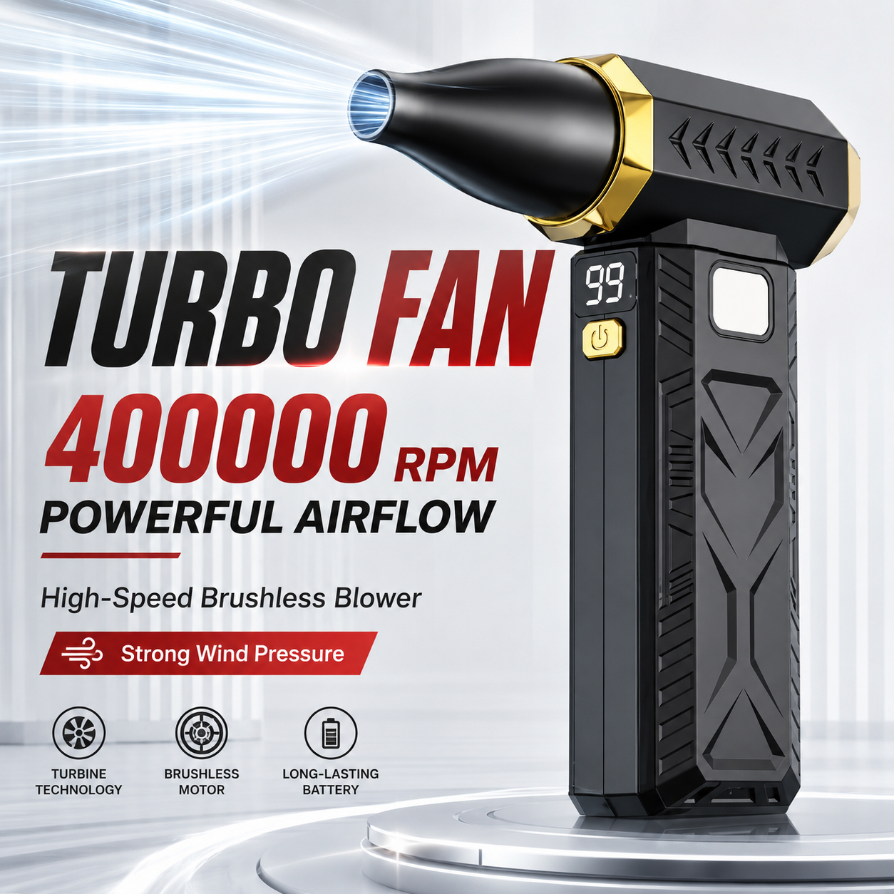 400000RPM 터보 제트 팬 무선 에어 더스터 휴대용 블로워 강력 터보 팬 자동차 청소 키보드 먼지 제거 팬