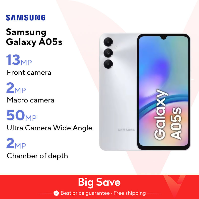 Samsung Galaxy A05s teléfono inteligente, 64 GB, cámara frontal de 50 MP, procesador Snapdragon 680, pantalla FHD de 6,7 pulgadas, carga superrápida de 25W