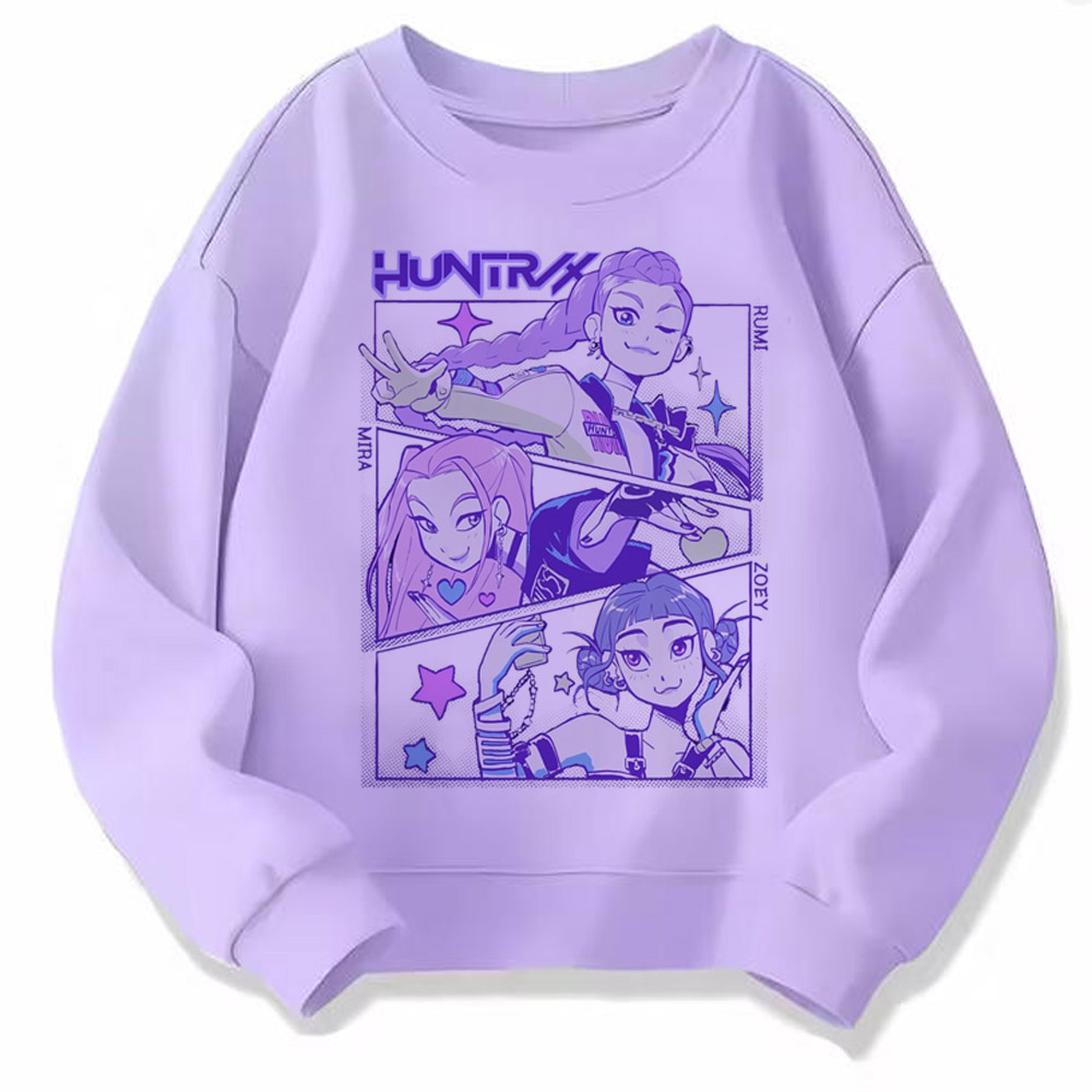 Sudadera con capucha de regalo para fanáticos de la película, sudadera para niños de Huntrix Kpop Demon Hunters, sudadera con capucha Harajuku de tigre bonito para niños y niñas