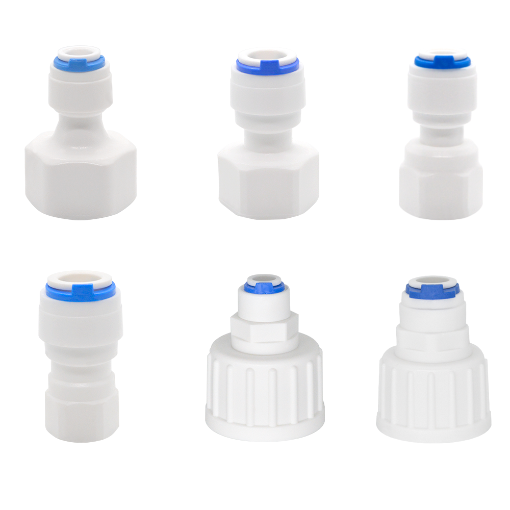 YQBS RO Aquarium Accessories  Quick Connector 1/8 1/4 3/8 1/2 3/4BSP Female Thread Adapter Straight Combination Tube