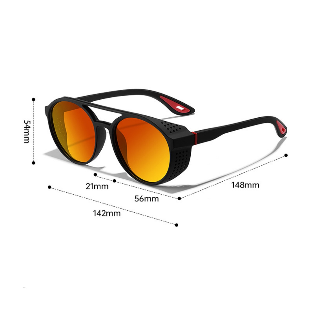 Polarisierte Sonnenbrille mit Seitenschutz UV400-Schutz Verspiegelte Gläser für Outdoor-Sport, Fahren, Angeln und Radfahren
