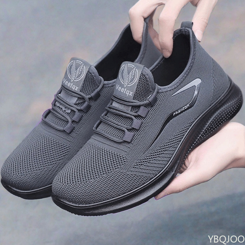 Moda masculina sapatos de fundo plano malha antiderrapante rendas até sapatos casuais confortáveis leve moda tênis de corrida masculino