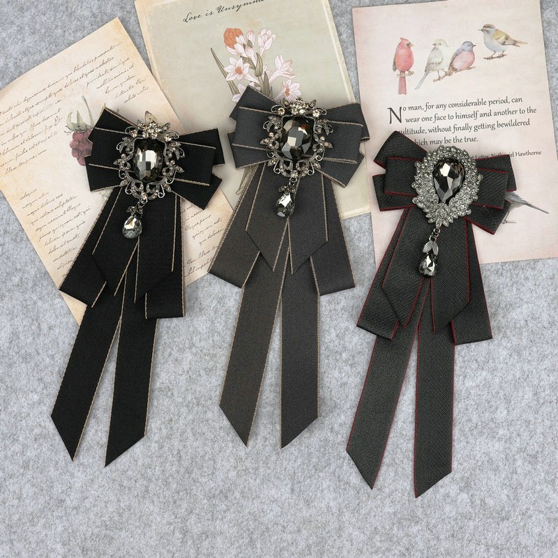 Buatan Tangan Anak Laki-laki Klasik Dasi Kupu-kupu Dasi Leher Pita Berlian Imitasi Korsase Dasi Kupu-kupu Cravat Hadiah untuk Pria Pernikahan Formal Gaun Aksesori