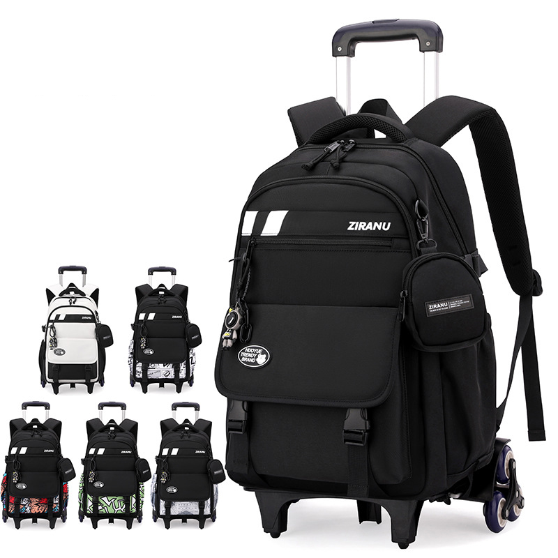Children School Trolley Backpack for Kids Boys Wheeled Backpack Set School Bag with Wheels Rolling Luggage Bag Student Book Bag