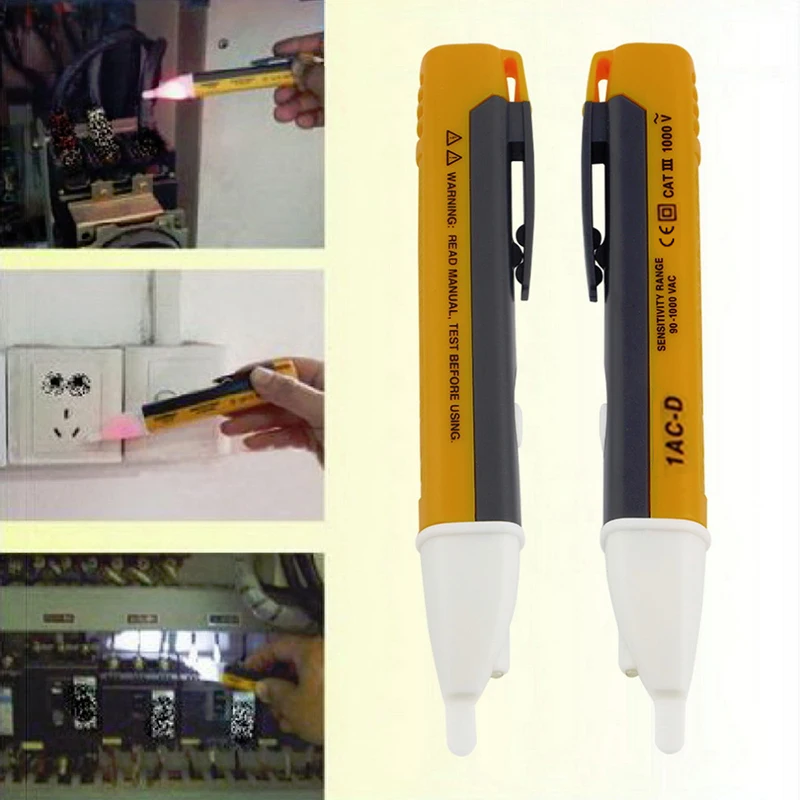 電気インジケーター 90-1000V 非接触ソケット壁 AC 電源コンセント電圧検出器センサー LED ライト AC 110V-220V
