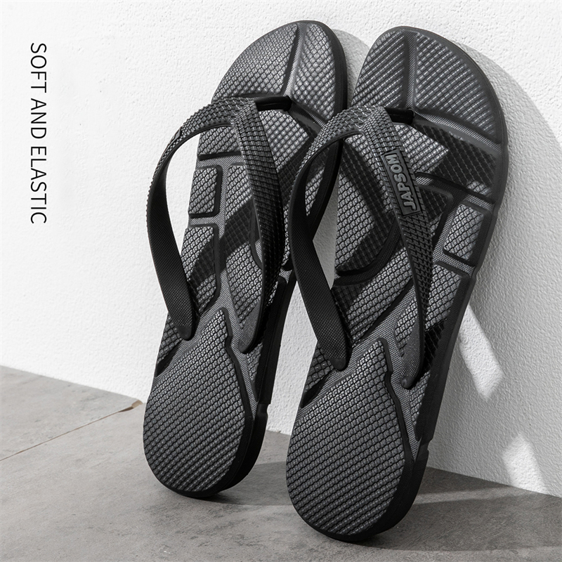 แฟชั่นสีดํารองเท้าแตะนวดผู้ชาย Flip Flops ขายขนาดใหญ่ 50 สไลด์สบายๆผู้ชายรองเท้าแตะชายหาดลื่นสําหรับชาย Chanclas Hombre