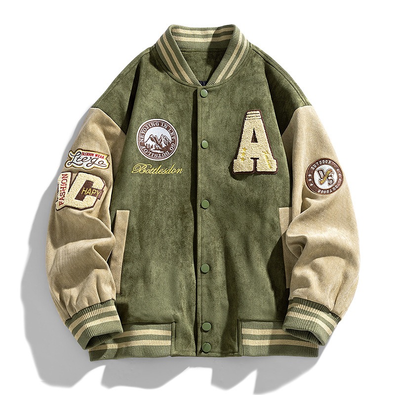 Nowa kurtka baseballowa moda męska haftowane kurtki płaszcze główna ulica znosić męska kurtka bomber odzież hiphopowa Top