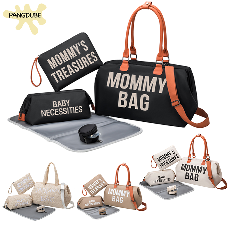Pangdube 5 pçs/set saco da mãe com almofada portátil mudando saco de fraldas do bebê mochila para mães pacotes maternidade saco do bebê da mamãe