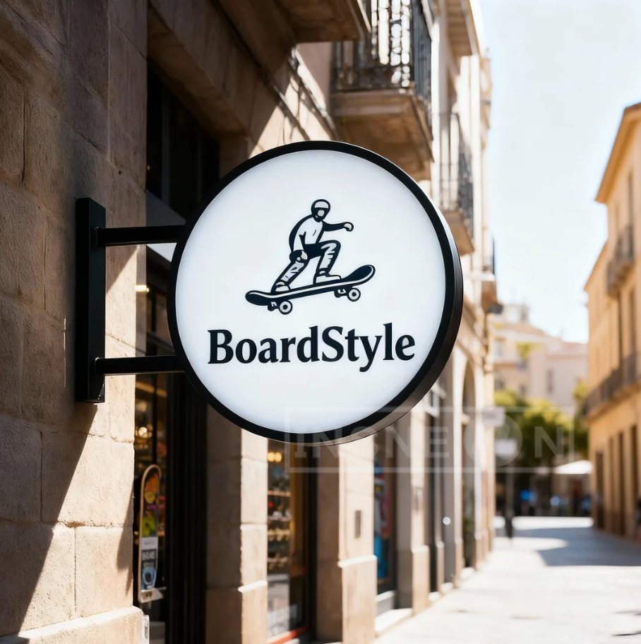 Custom LED Signs Logo Lightbox Illuminated Business Display Premium Double-sided Light Box Round Outdoor BoardStyle Signboard