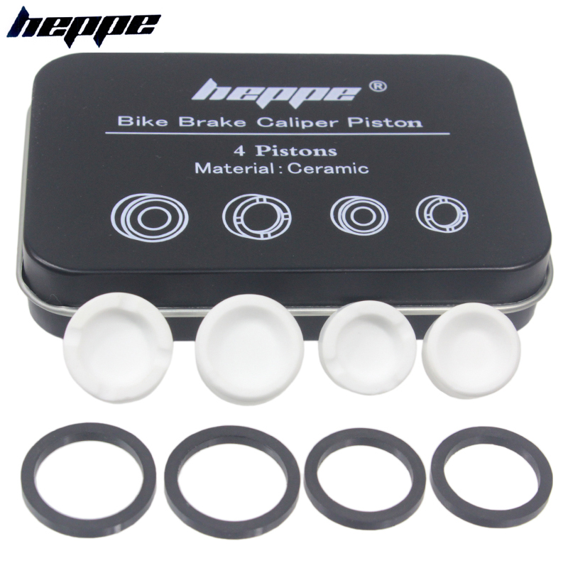 HEPPE Piston keramik rem sepeda, kaliper rem untuk SHIMANO M640 M810 M6120 M7120 M8020 M8120 M9120 Saint M820 4 Piston dengan segel
