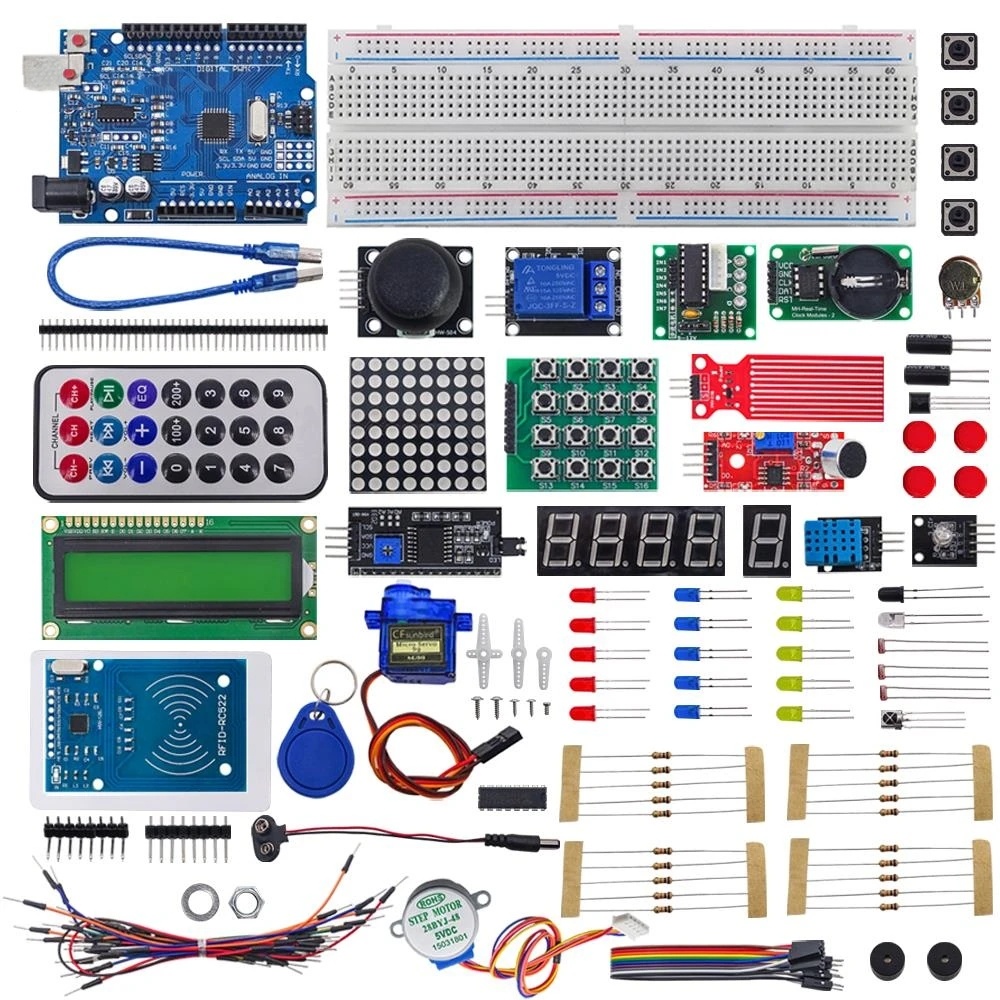 Стартовый набор RFID для Arduino UNO R3, обновленная версия, обучающий комплект с розничной коробкой, электронный комплект «сделай сам»