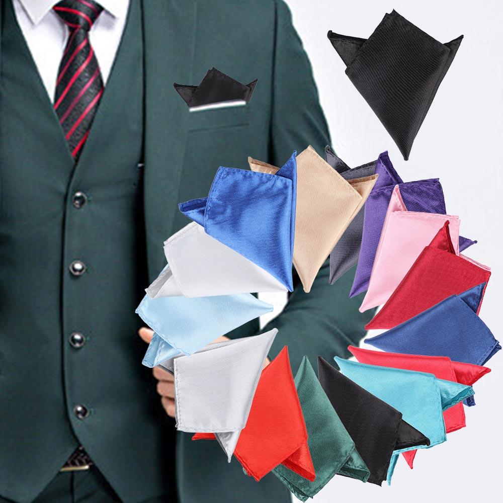 Lenço de algodão monocromático para homens, lenço, bolsos casuais, quadrado, negócios, casamento, adulto, 20cm Largura