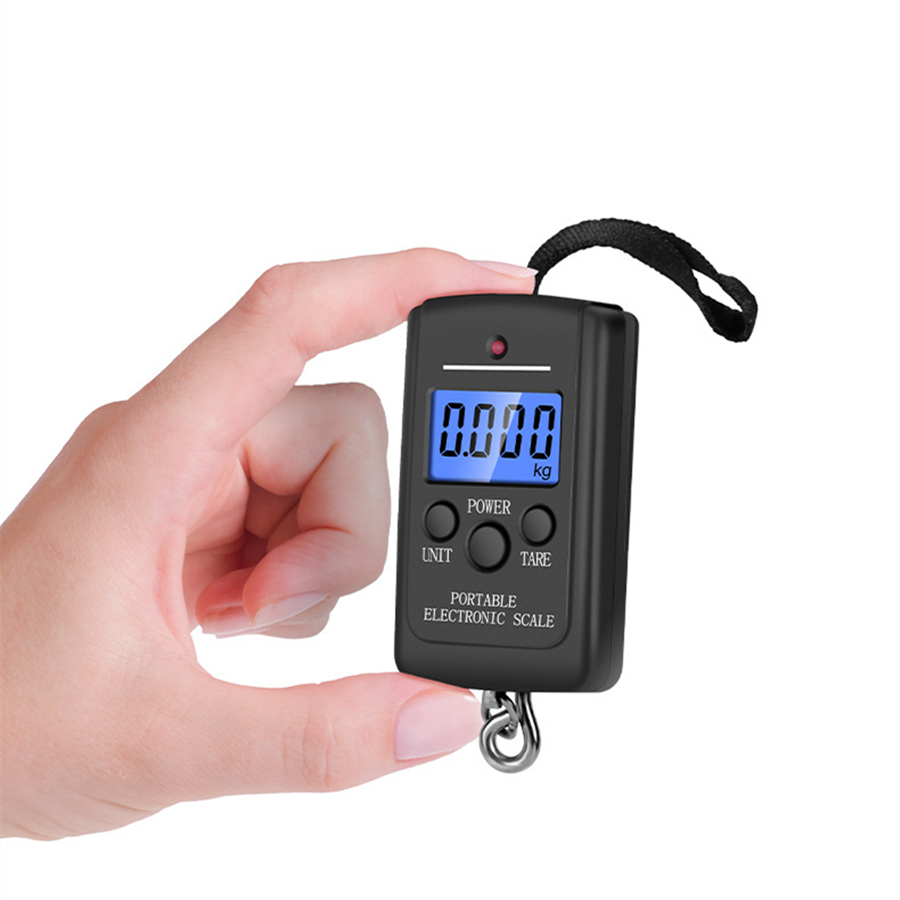 Bilancia Digitale Portatile Multifunzione 40kg/10g con Gancio per Pesca e Bagagli
