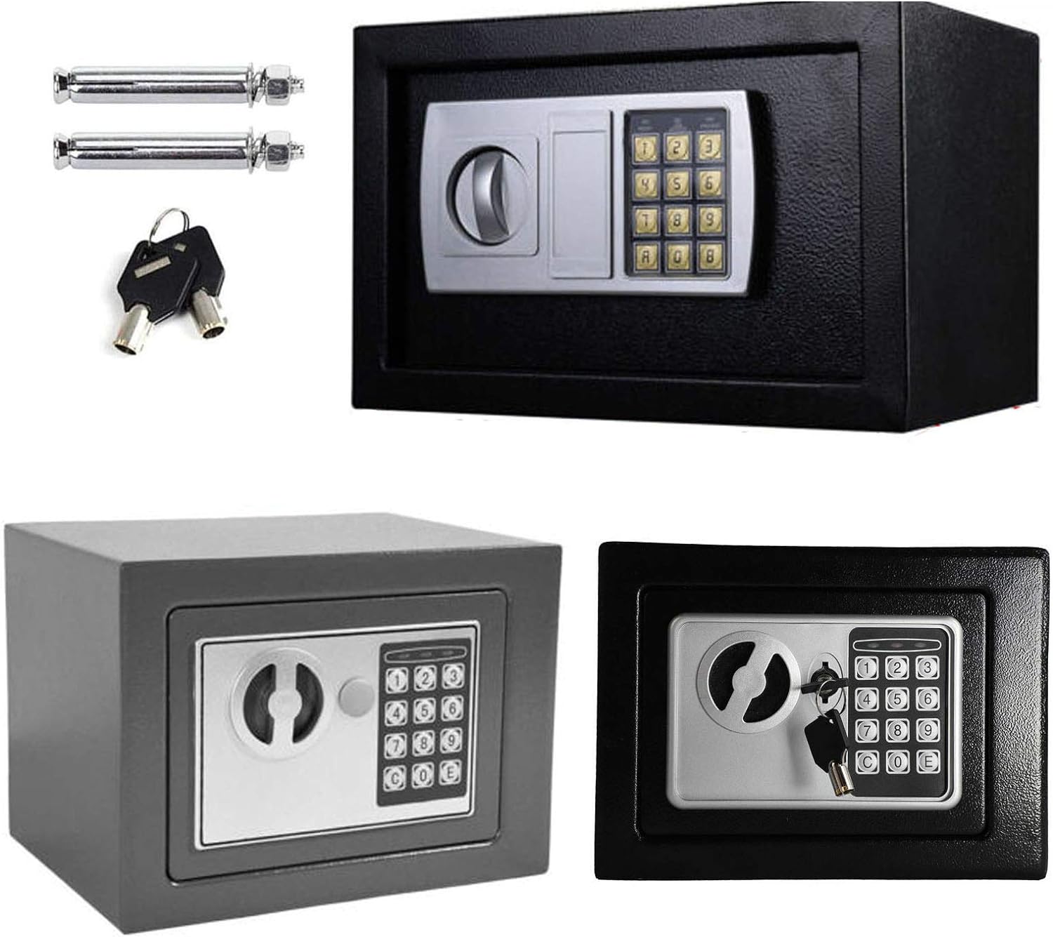 Dayplus 4,6 l/8,5 l/16l sicherer Möbels afe Doppel bit schloss Eisens tahl safe mit Schloss und 2 Schlüsseln für Geschäfts geld/Geld/Schmuck