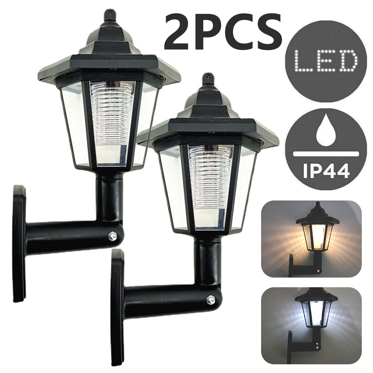 2 pçs luz solar ao ar livre jardim luz solar lâmpada de parede casa villa varanda luz parede terraço atmosfera decorativa luzes energia