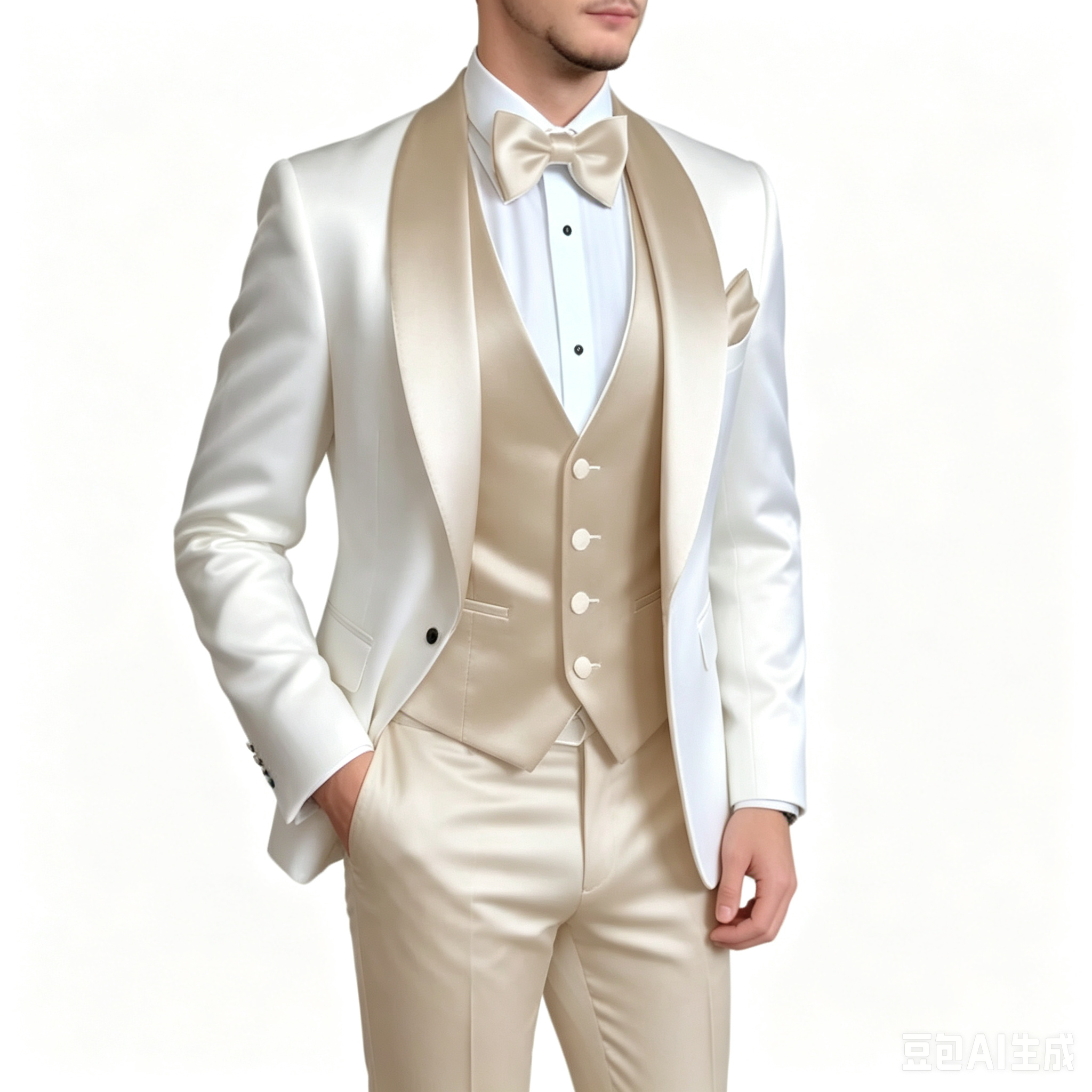 Costume de marié slim fit pour homme, ensemble 3 pièces, costume de mariage élégant pour affaires avec blazer à revers châle, gilet et pantalon pour fêtes et bals de promo
