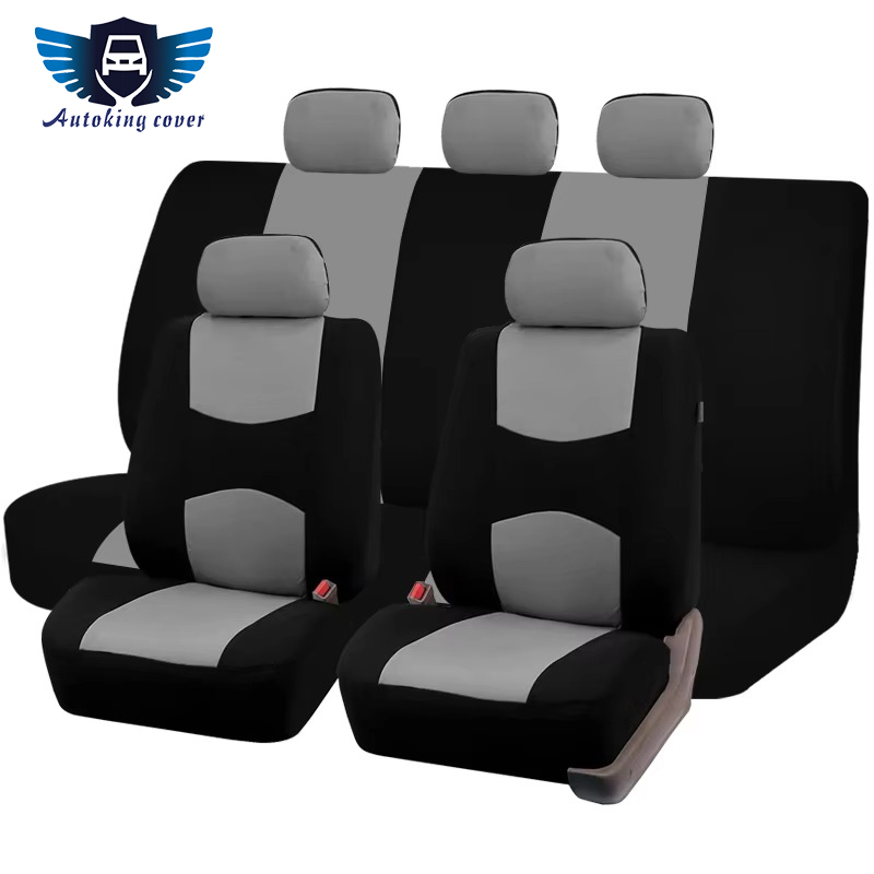 Coprisedili Auto Universali in Tessuto Liscio Bicolore, Set Coprisedili in Poliestere Eleganti e Resistenti, Adatti alla Maggior Parte di Auto, SUV e Furgoni