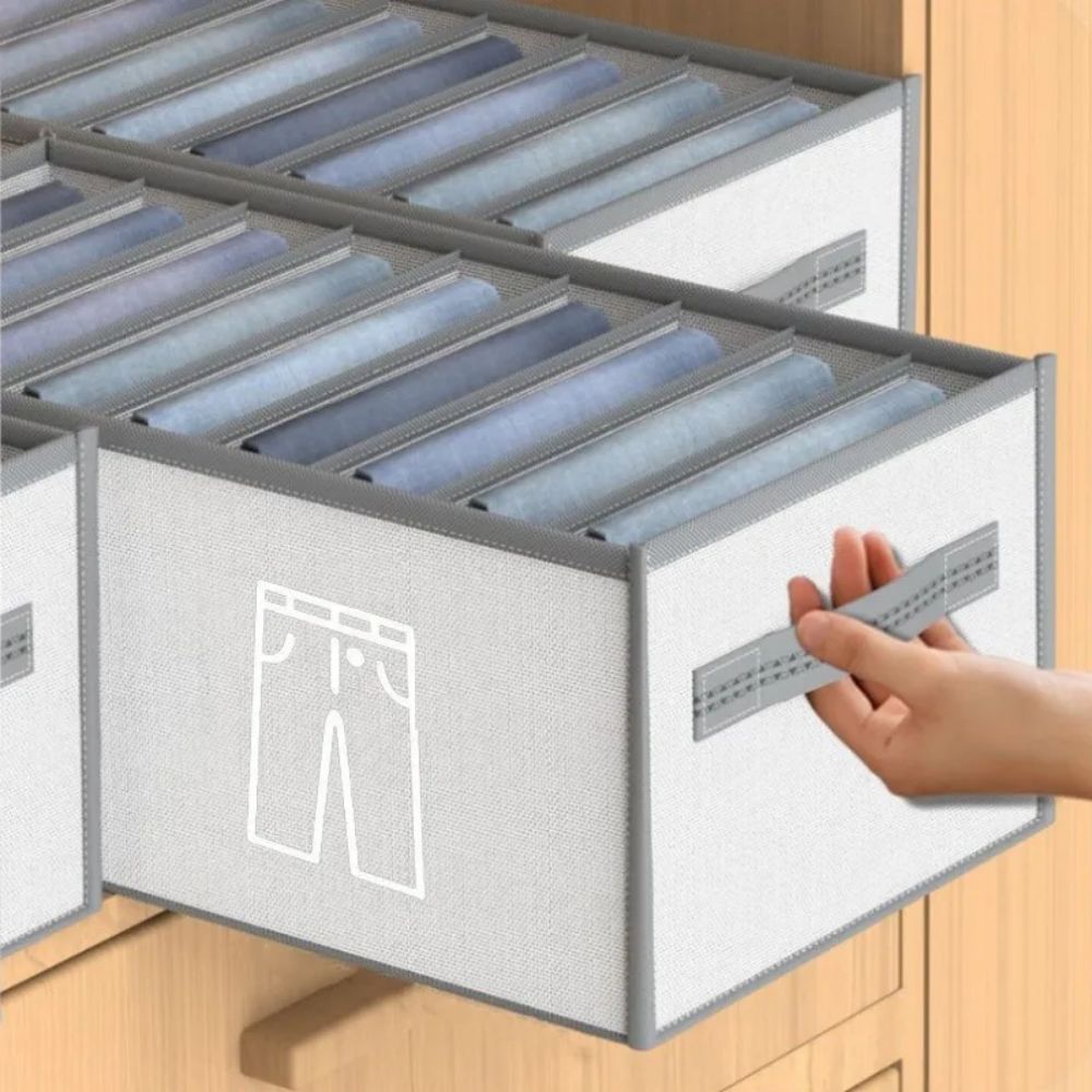 Armários organizador de roupas calças jeans caixa de armazenamento armário gaveta organizador roupa interior meias camiseta guarda-roupa organizadores de armazenamento