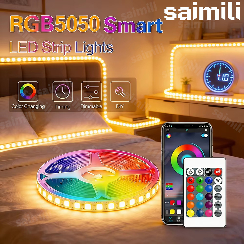 Taśma LED RGB USB 5V Podświetlenie TV Atmosferyczne Światła Sterowane Aplikacją Pilotem Elastyczna Taśma Świetlna Dekoracja Świąteczna