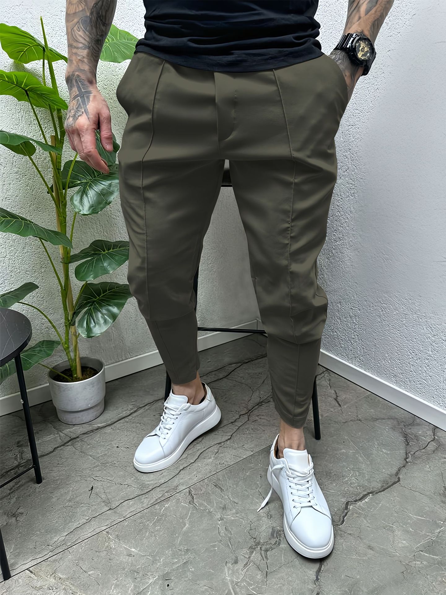 Europa y los Estados Unidos nuevos deportes de ocio para hombres monos de pie pequeños delgados pantalones de tendencia al aire libre pantalones elásticos de fitness