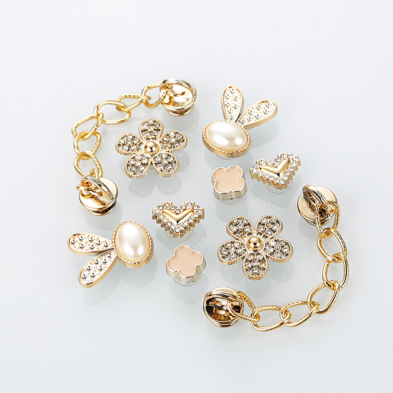 10 Uds. De dijes para zapatos a la moda, hebillas DIY, diamantes de imitación, flores, sandalias, accesorios, perlas, decoraciones para zapatos de jardín, juegos para regalos de mujer