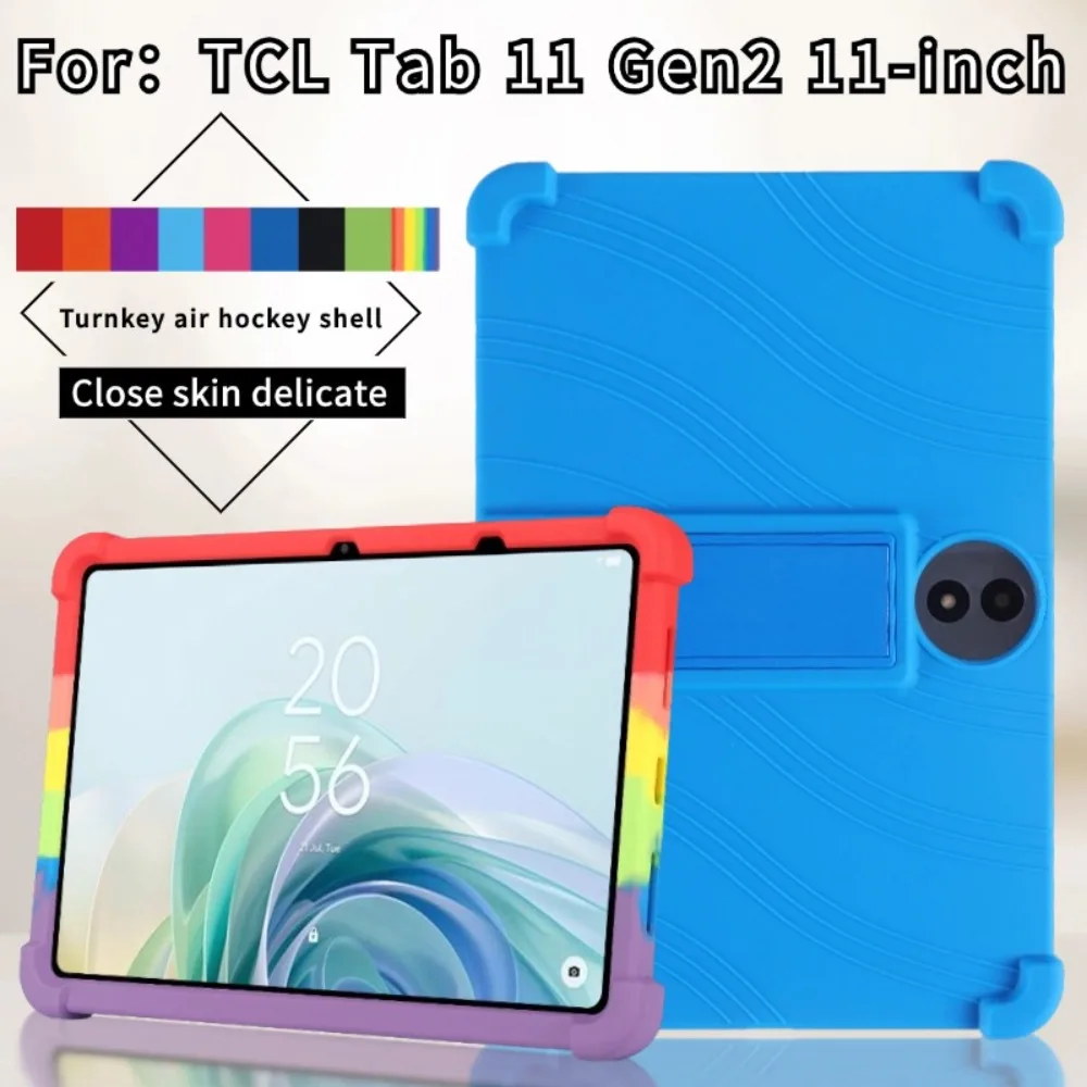 Funda para TCL Tab 11 Gen2, abrigo con soporte a prueba de golpes, funda para tableta TCL TAB 11 FE LTE 9465X, carcasa protectora con soporte de silicona suave