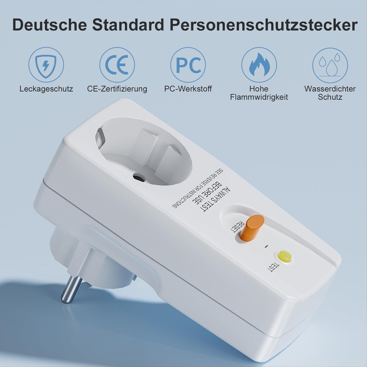 Perfect-2pack 16A Gfci Leckageschutzstecker RCD-Buchse Home Circuit Breaker Ausschnittschalter Persönlicher Schutzstecker EU-Stecker
