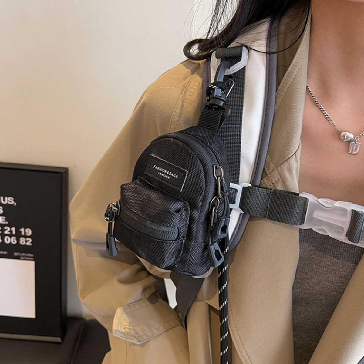 Mini Monederos para Hombre y Mujer, Bolsos Cruzados para Parejas, Carteras Portátiles, Bolsos de Hombro para Auriculares y Llaves, Estilo Hip Hop Casual, Combinan con Todo, Novedad