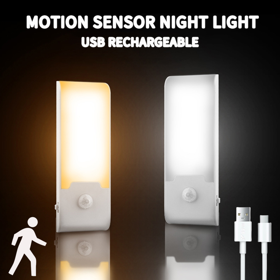 Bewegungsmelder, LED-Nachtlicht, wiederaufladbar, Nachtlampe, Nachttisch, tragbar, Küchenschrank, Nachtlichter für Schlafzimmer, Treppen, Flur