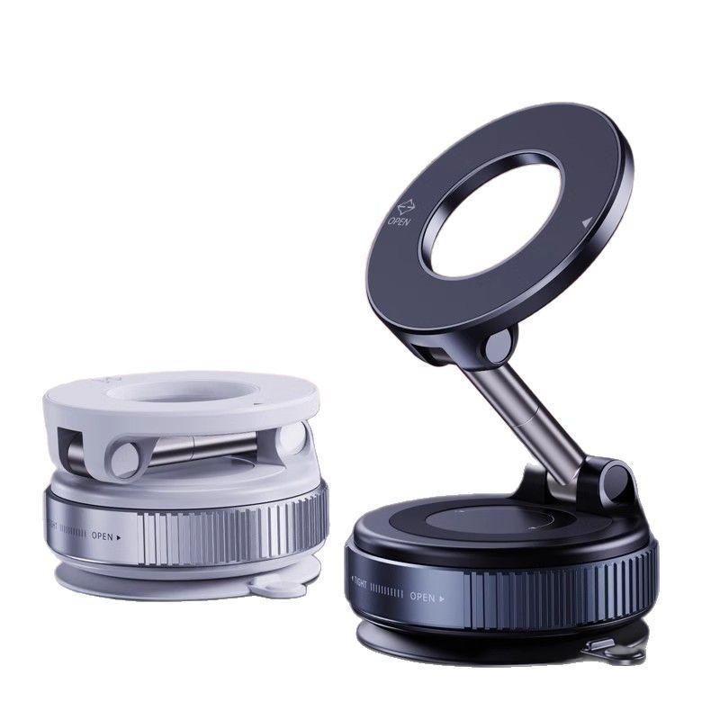 Car mount, vacuum magnetic car navigation, folding, rotating, shockproof suction cup alloy rod phone holder
