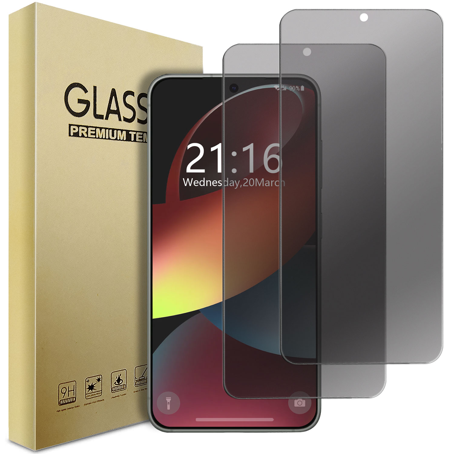 Dla Samsung Galaxy S22/S22 Plus/S22 +/S22 Ultra 5G Etui Przyjazny antyszpiegowy Prywatność Szkło hartowane Ochraniacze ekranu 2 szt.