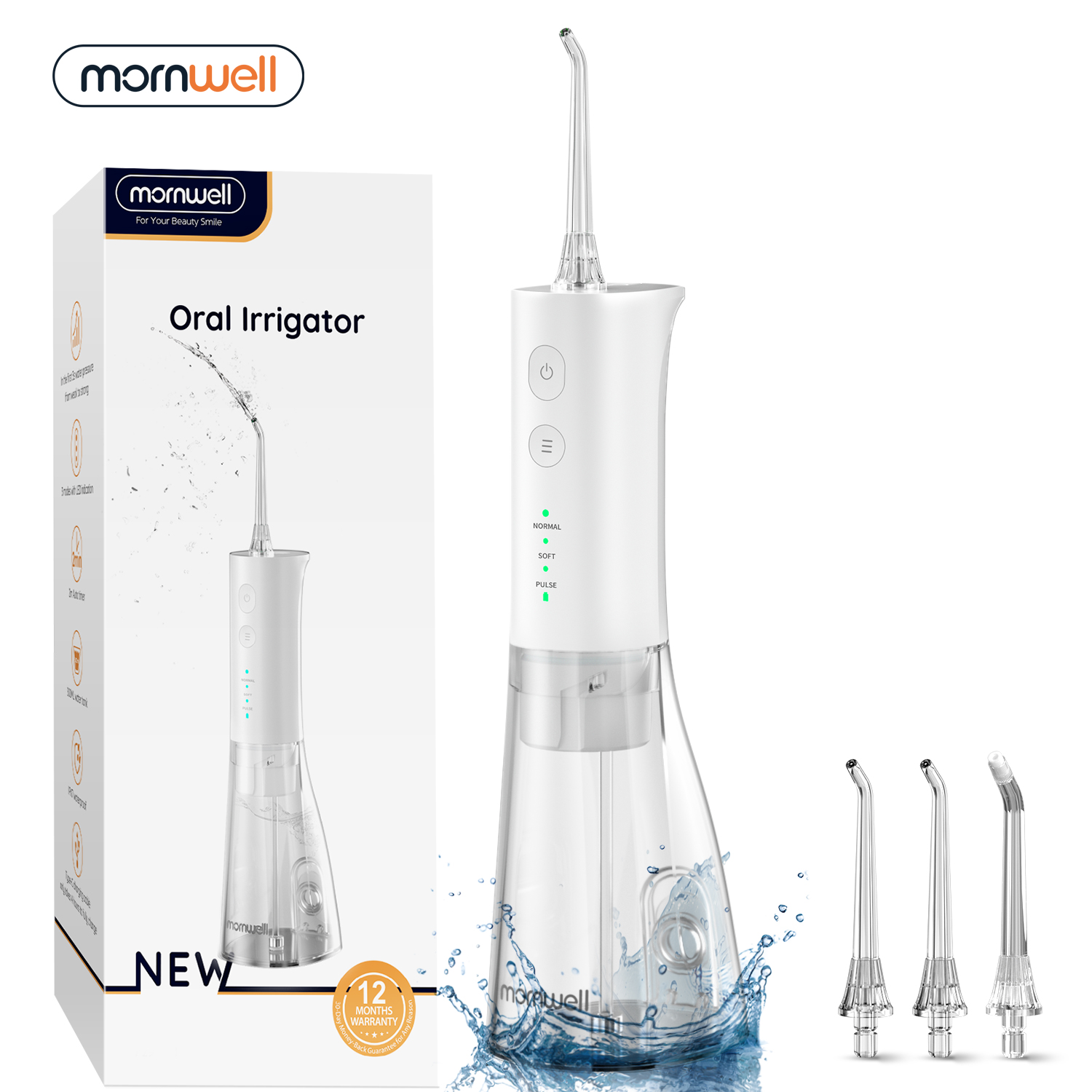 Alat Semprot Air Gigi Portabel New Water Floss F29/D52, USB Rechargeable, Oral Water Jet Pick Flosser dengan 4 Nozzle Pembersih Gigi