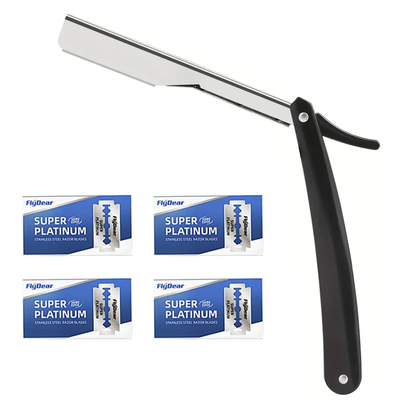 Afeitadora Manual para hombres, maquinilla de afeitar para barbería, vástago de acero inoxidable, maquinilla de afeitar de seguridad fácil de usar, 1 Uds., maquinilla de afeitar con cuchillas
