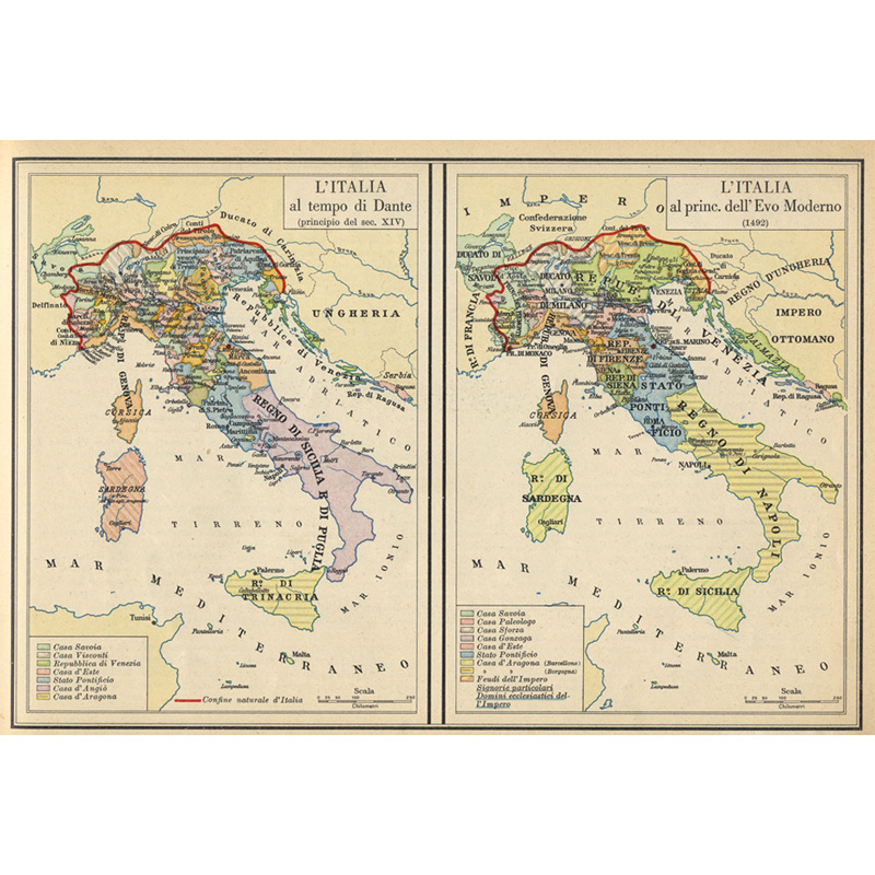 Outils pédagogiques de géographie, carte italienne sans cadre, fond vintage, carte d'Italie, décoration murale, décoration intérieure, outil d'étude et de tourisme