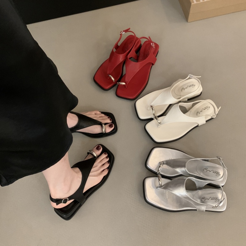 Bailamos Sandal Wanita Musim Panas Sandal Kasual Wanita Tali Sempit Mode Gaun Luar Ruangan Hak Wedges Sepatu Gladiator Sandal Pantai