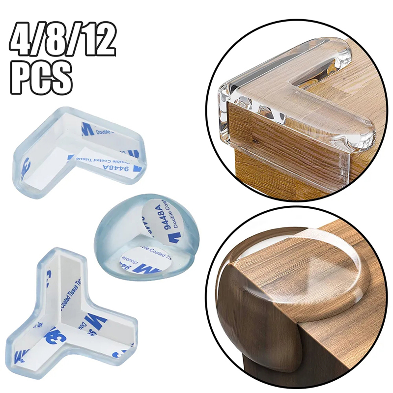 Protector de silicona de seguridad para niños y bebés, cubierta protectora de borde de esquina de mesa anticolisión transparente suave para niños