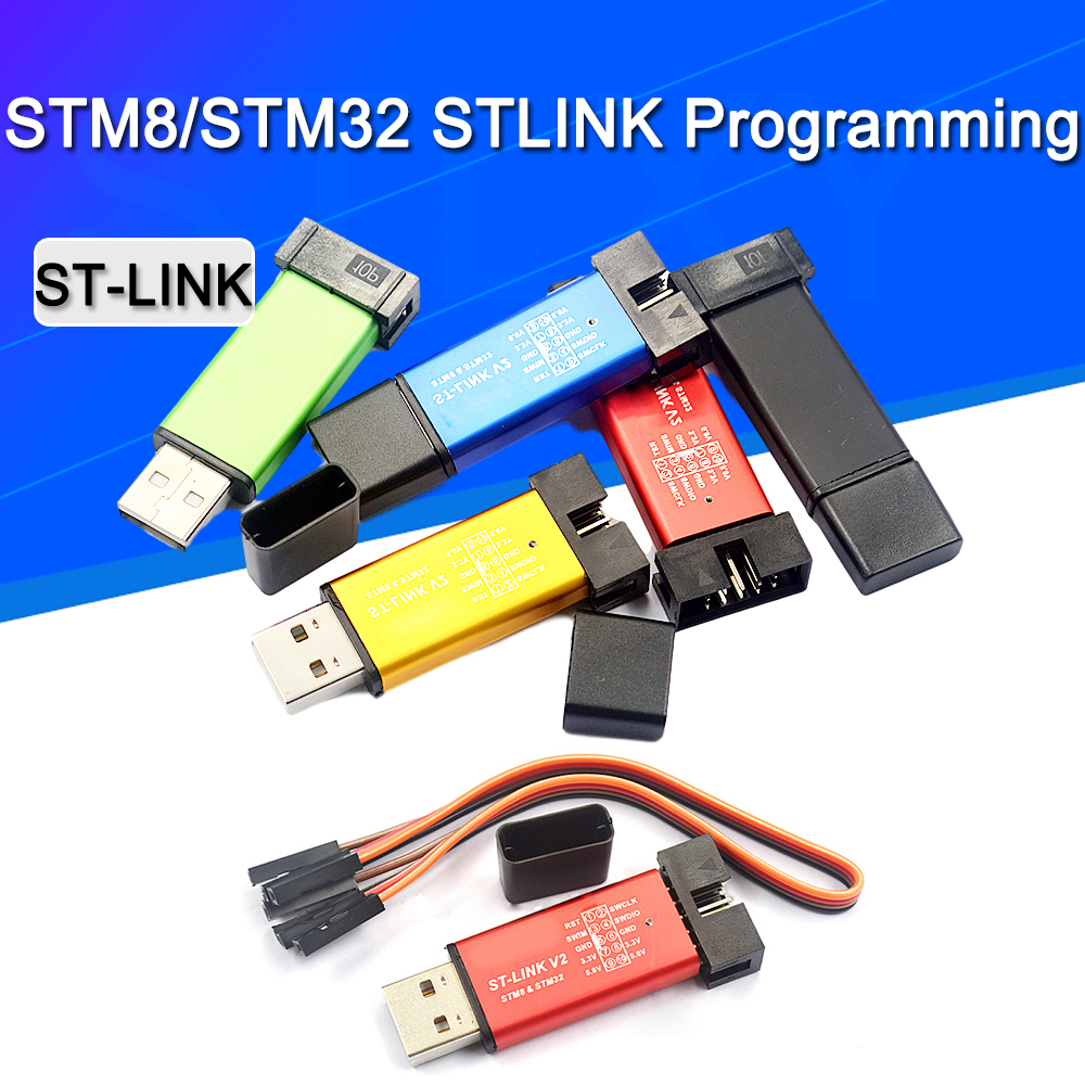 ST-Liên Kết V2 Mới STLink Mini STM8STM32 STLink Giả Lập Tải Về Lập Trình Với Bao Da