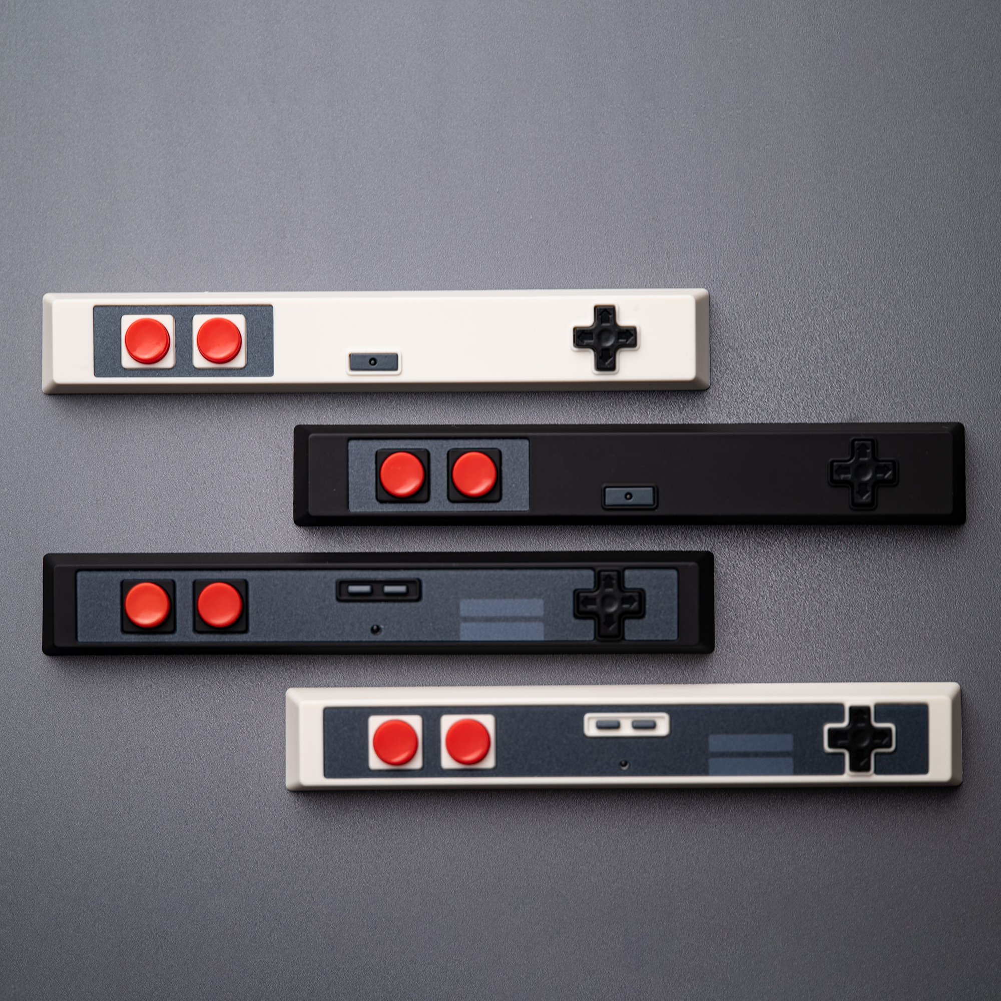 Capuchons de touches de manette de jeu rétro 6.25u, barre d'espace, matériau ABS pour commutateurs MX, clavier mécanique de jeu, noir et blanc
